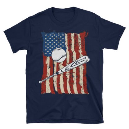 baseblall flag Short-Sleeve Unisex T-Shirt