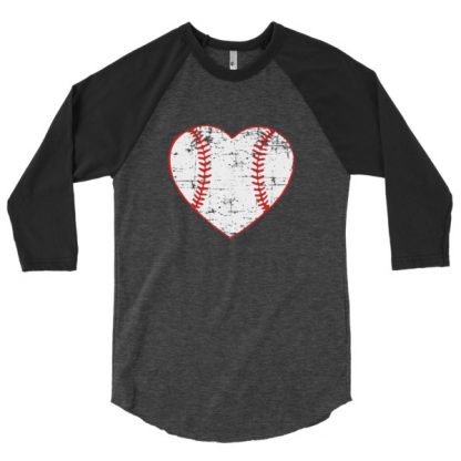baseball heart 2018 3/4 sleeve raglan shirt
