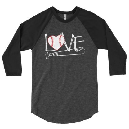 love baseball 3/4 sleeve raglan shirt