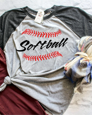 softball ball3/4 sleeve raglan shirt