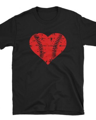 red heart baseball Short-Sleeve Unisex T-Shirt