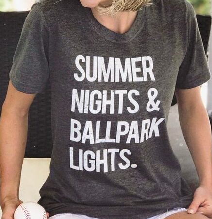 baseball summer nights ballpark lights shirt baseball summer nights ballpark lights shirt