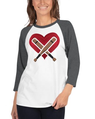 heart baseball 3/4 sleeve raglan shirt