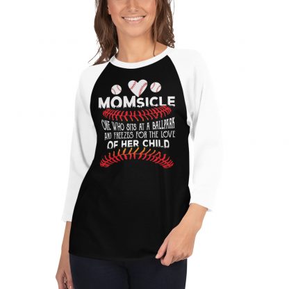 baseball mom 3/4 sleeve raglan shirt