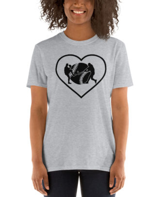 heart love baseball women shirts Short-Sleeve Unisex T-Shirt