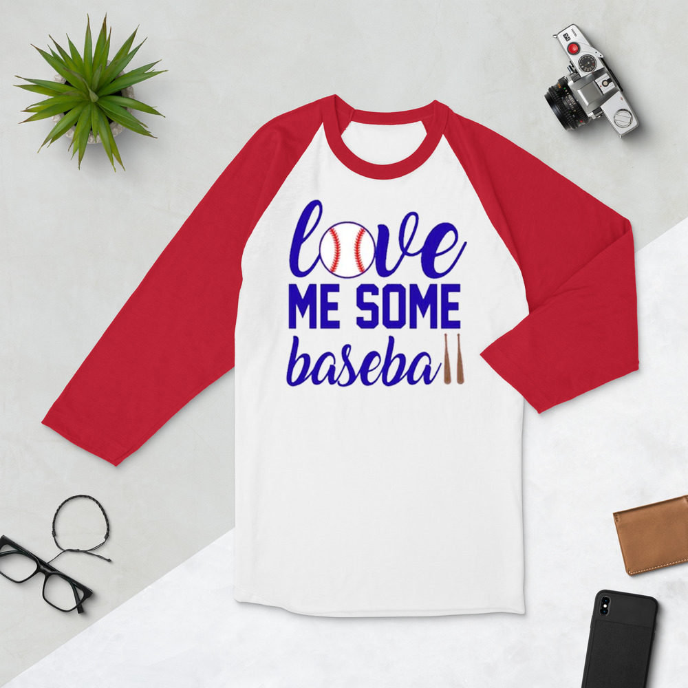 love me some baseball 3/4 sleeve raglan shirt love me some baseball 3/4 sleeve raglan shirt