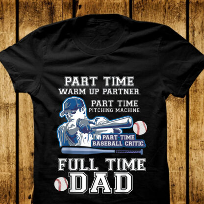 Mens Part Time Warm Up Partner Pitching Machine Baseball Dad Tee Gildan Short-Sleeve T-Shirt