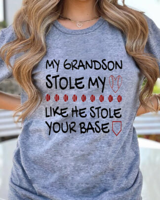 my grandson stole my like he stole your base unisex Gildan Short-Sleeve T-Shirt Long Sleeve T-Shirt Heavy Blend Hoodie Crewneck Sweatshirt