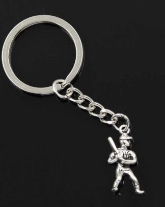 20pcs New Fashion Keychain 15x27mm baseball mom heart Pendants DIY Men Jewelry Car Key Chain Ring Holder Souvenir For Gift