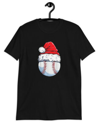 Christmas Baseball Ball Santa Hat Funny Sport Xmas Short-Sleeve Unisex T-Shirt