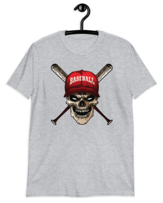 Baseball skull design on transparent background Short Sleeve Unisex T-Shirt