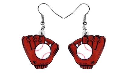 Statement Acrylic Baseball Gloves Earrings Drop Dangle Fashion Jewelry For Women Girls Teens Party Gift Charms Decoration