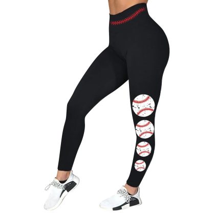 Leggings For Fitness Women Baseball Print Stretch Sport Pants Seamless Tights Legging Gym Pantalones de Mujer Workout Leggins