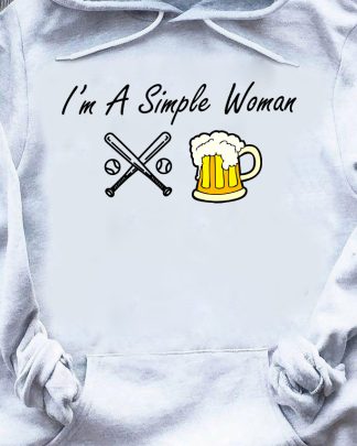 im a simple woman baseball beer shirt