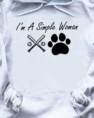 im a simple woman baseball dog shirt