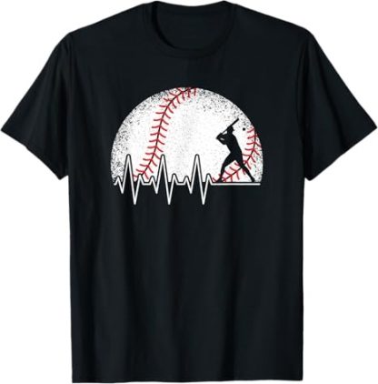 Funny Baseball Heartbeat Baseball Player T-Shirt
