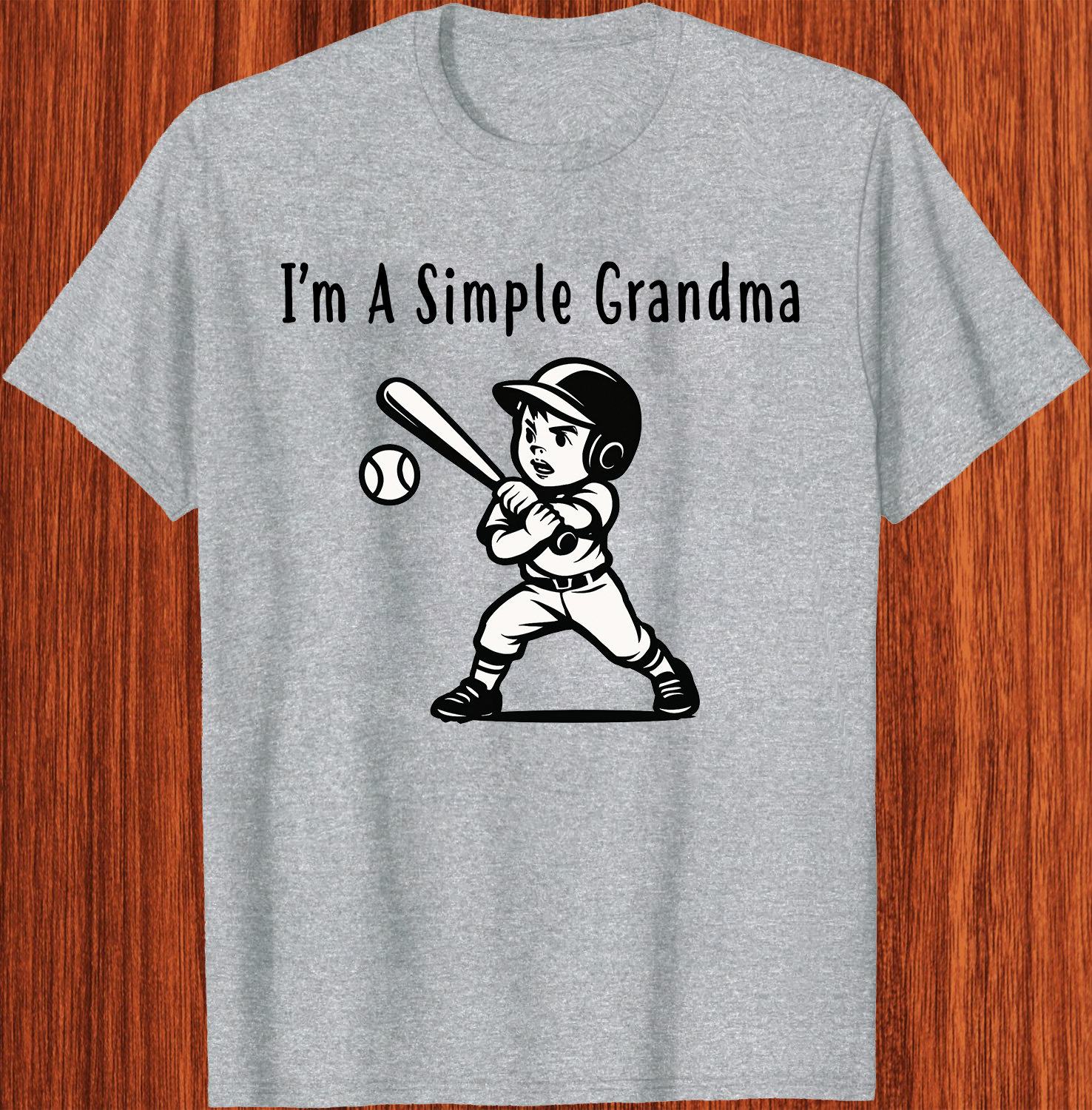 I'm A Simple Grandma Shirt, Tee, Sweatshirt & Hoodie – Baseball Grandma Proud of Her Grandson, Funny Sports Grandma Gift
