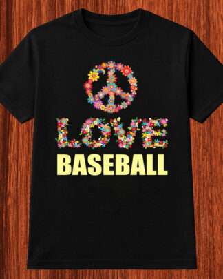 Peace Love Baseball Floral Shirt for Baseball Fans, Tee, Sweatshirt & Hoodie Long Sleeve