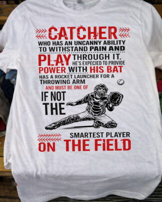 Catcher Definition Shirt, Funny Baseball Catcher Gift Tee, Smartest Player On The Field Shirt, Baseball Player Shirt, Tee, Sweatshirt & Hoodie Long Sleeve